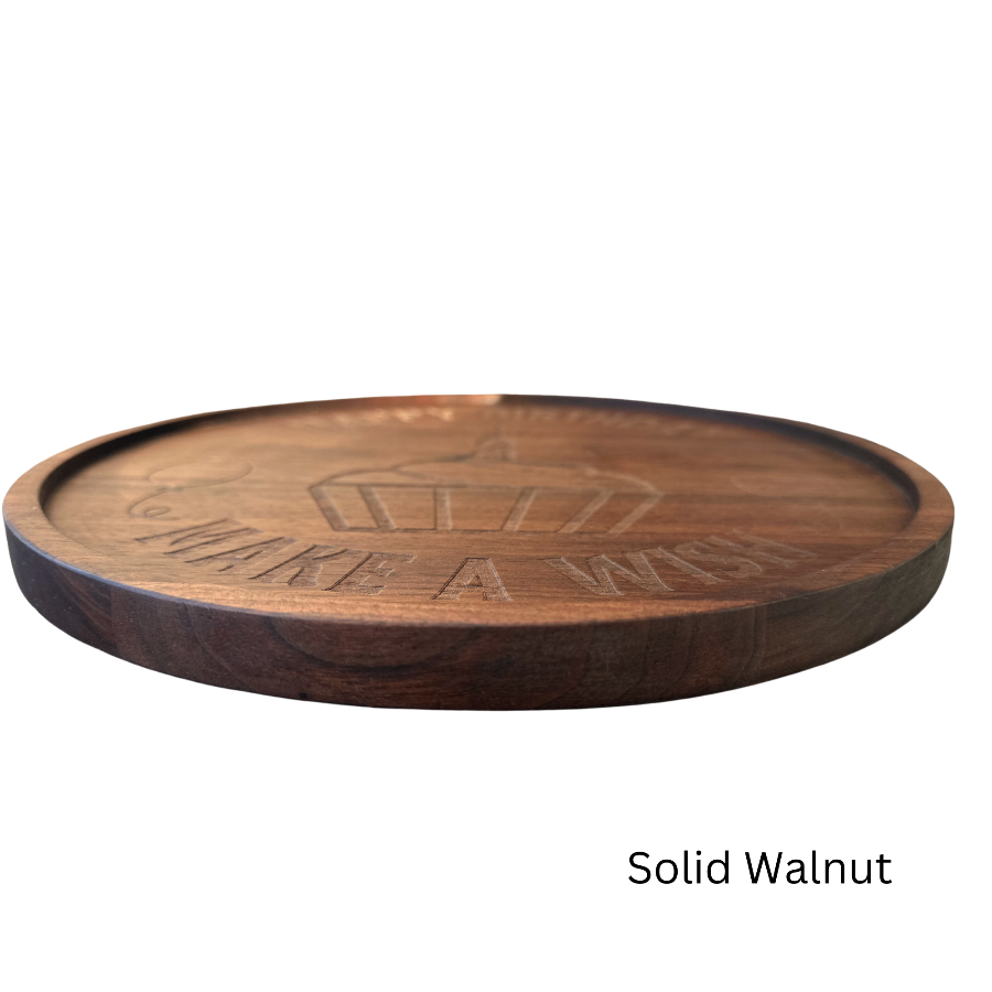 Happy Birthday Plate in Walnut or Cherry