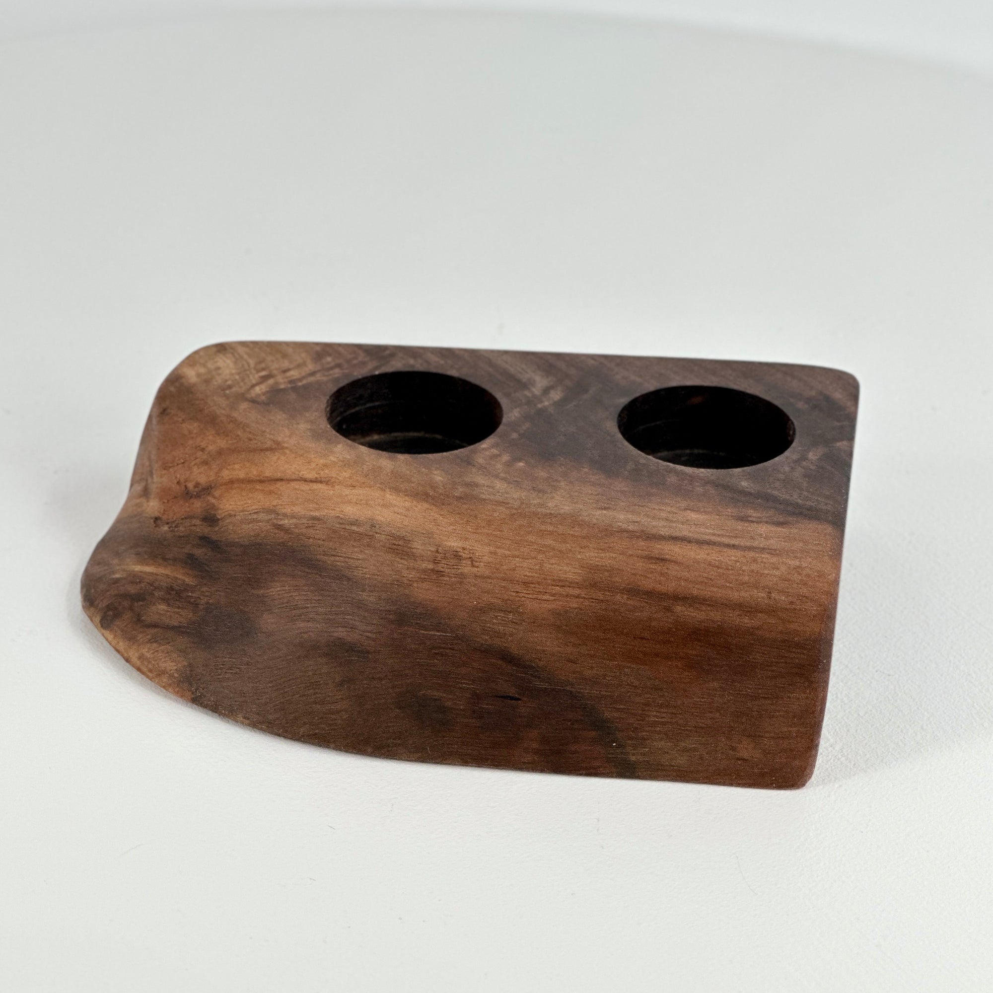 Rustic Walnut Tea light Candle Holder