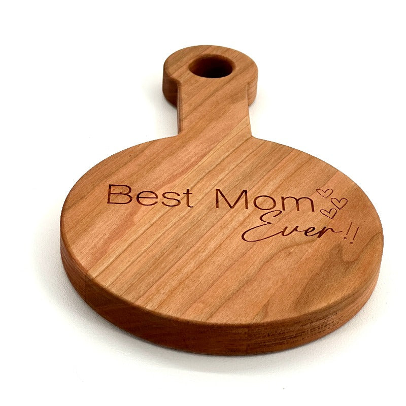 Cherry Hardwood Best Mom EVER Cheese Board