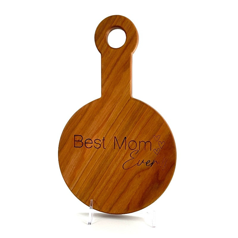 Cherry Hardwood Best Mom EVER Cheese Board