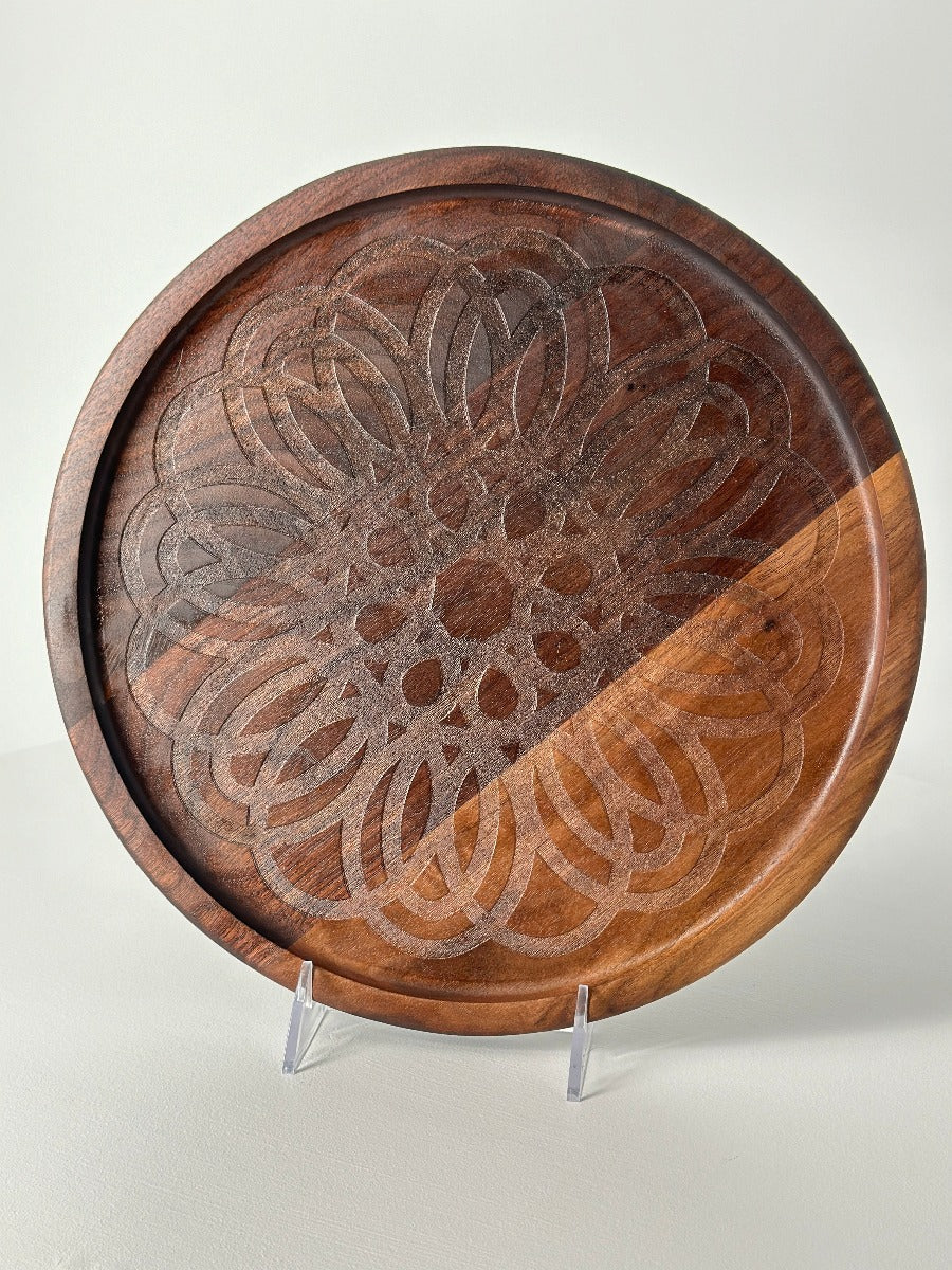 Mandala Charcuterie Tray in Walnut