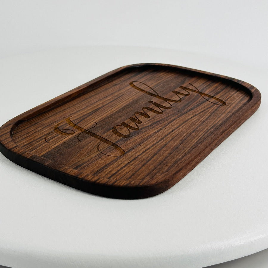 Rounded Rectangle Walnut Charcuterie Board