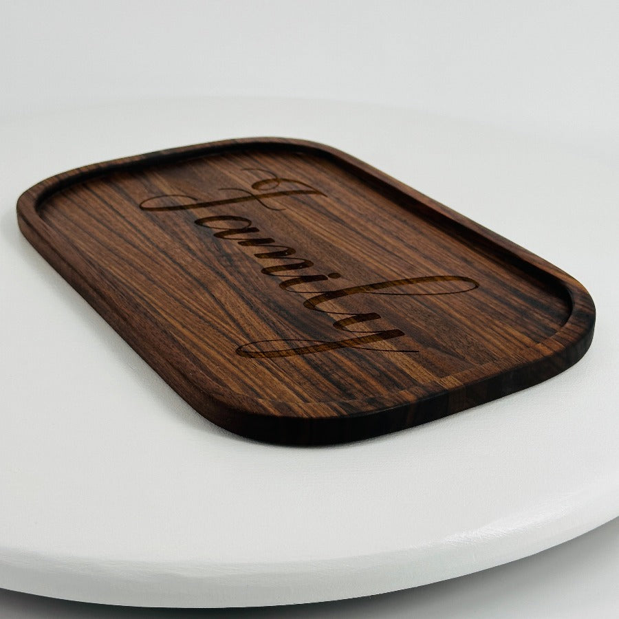 Rounded Rectangle Walnut Charcuterie Board