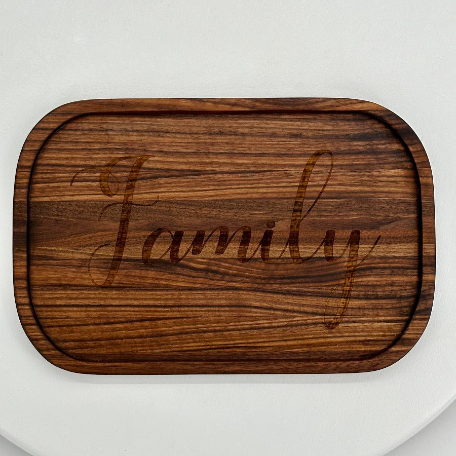 Rounded Rectangle Walnut Charcuterie Board