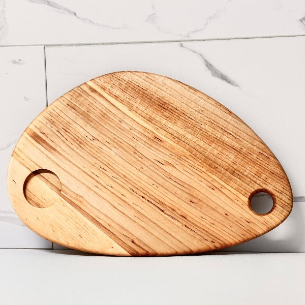 ASYMMETRICAL  CHARCUTERIE BOARD WITH CERAMIC BOWL