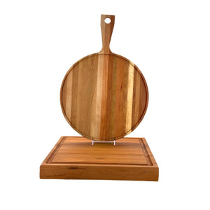 The perfect board set for all your culinary needs. Cherry charcuterie board and cutting block.