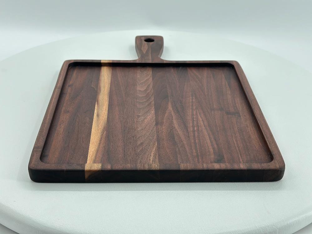 Square Walnut Paddle Style Charcuterie Board