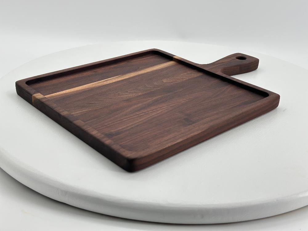 Square Walnut Paddle Style Charcuterie Board