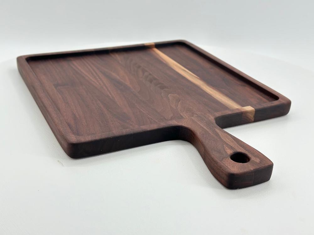 Square Walnut Paddle Style Charcuterie Board