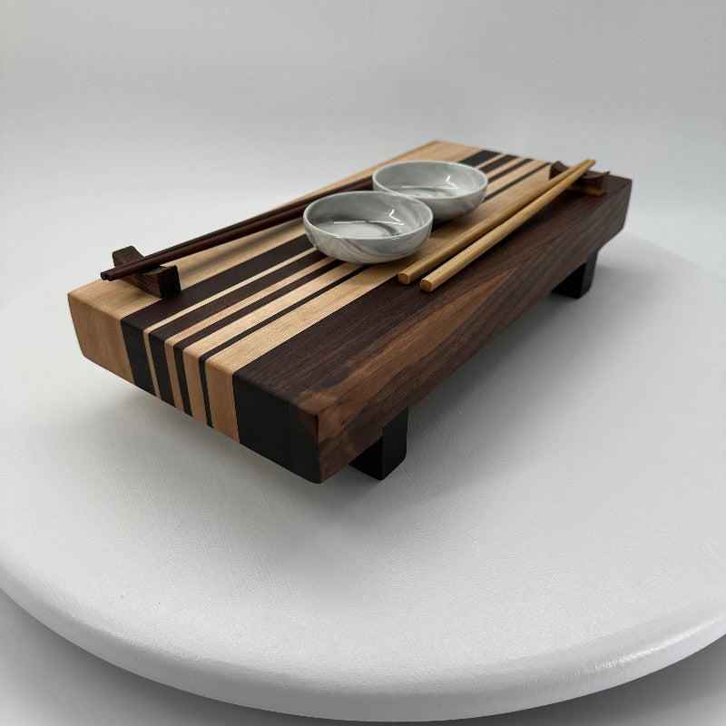 Contemporary Maple & Walnut Sushi Board