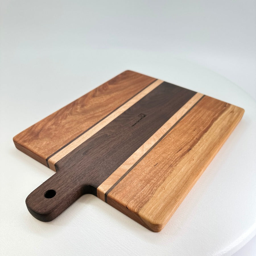 Walnut, Cherry, and Maple Tray Style Charcuterie Board