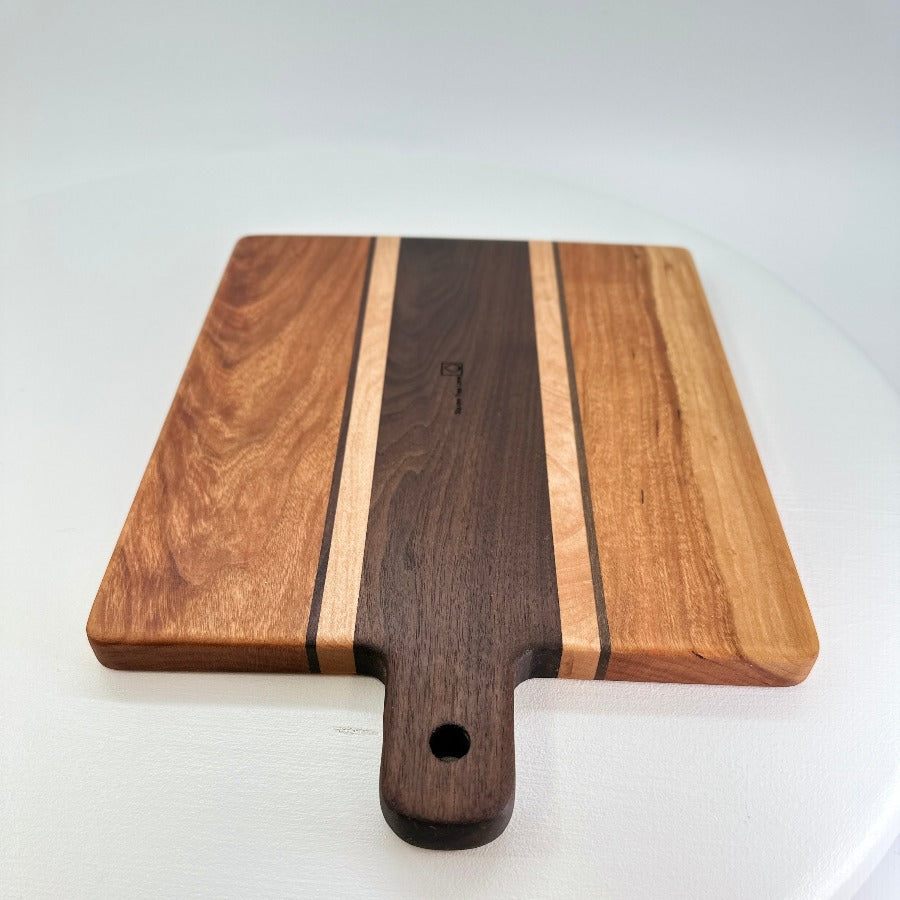 Walnut, Cherry, and Maple Tray Style Charcuterie Board