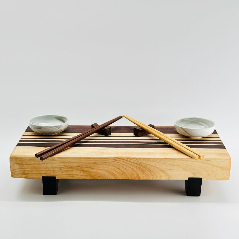 Contemporary Maple & Walnut Sushi Board