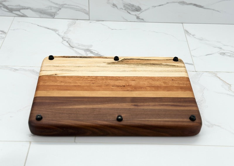 King of the Grill Walnut, Cherry, & Ambrosia Maple 15" Cutting Board