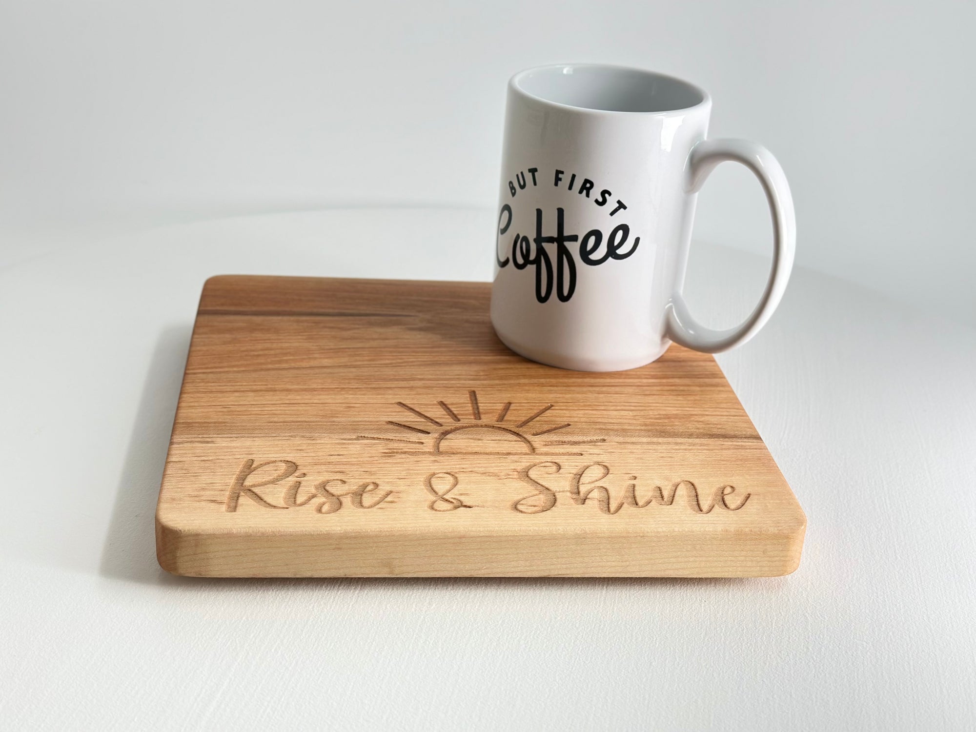 Rise & Shine Café Board with Coordinating Mug