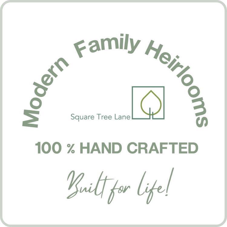 100% handcrafted by Ron & Michele at Square Tree Lane